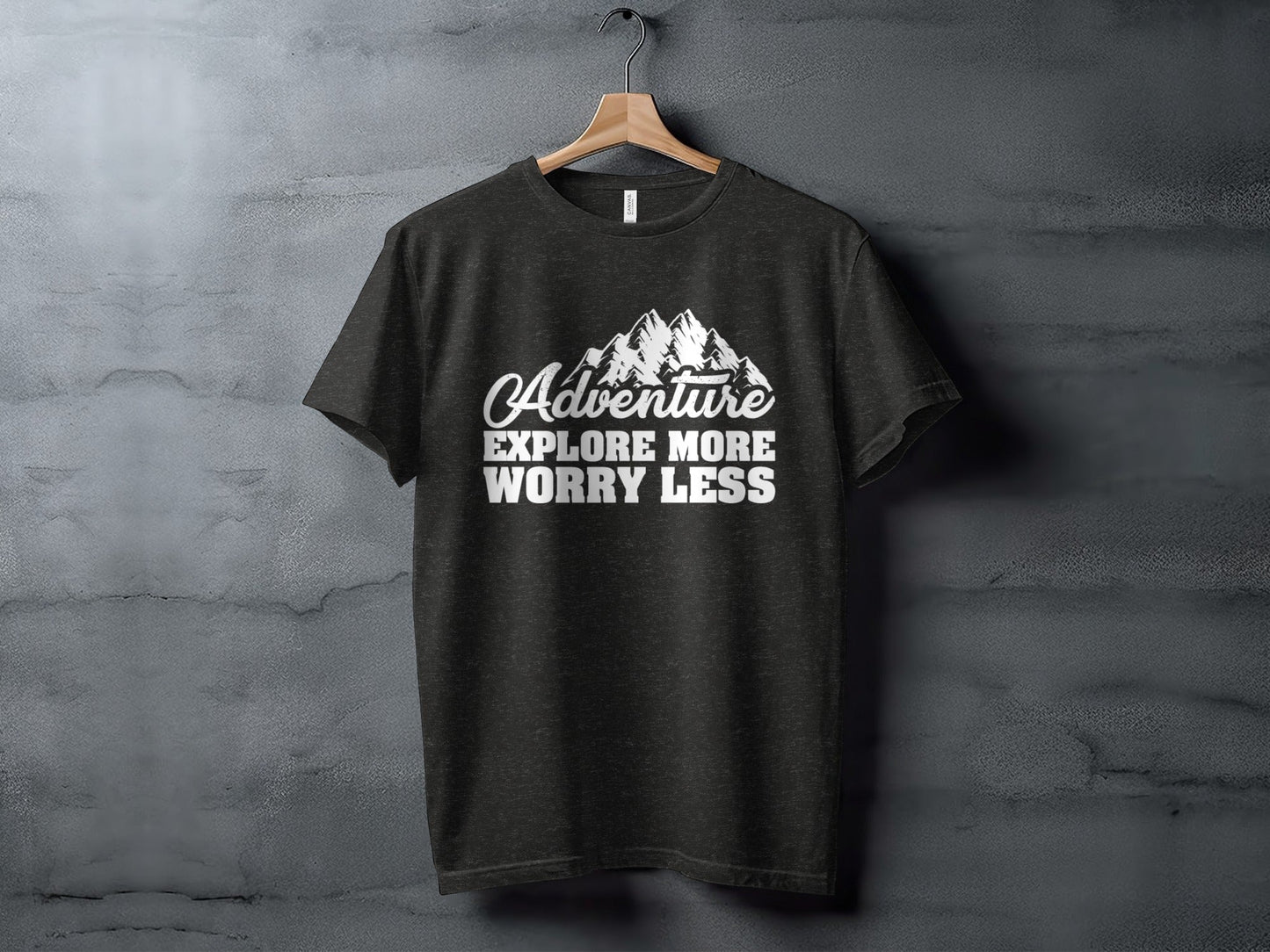 Adventure Explore More Worry Less Mountain Graphic T-Shirt