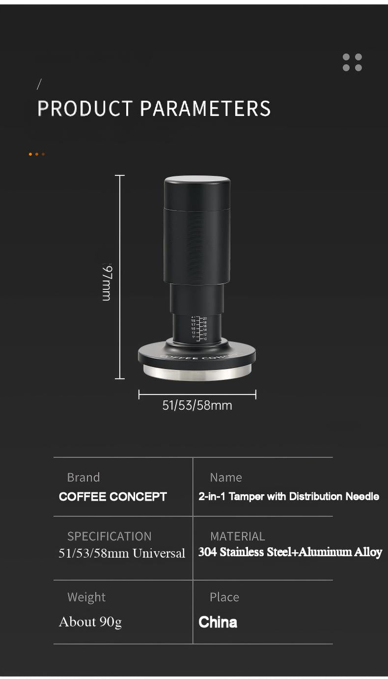 Best 2-in-1 Espresso Tamper Set - WDT Tool & Constant Force Tamper Puck Prep Under $29