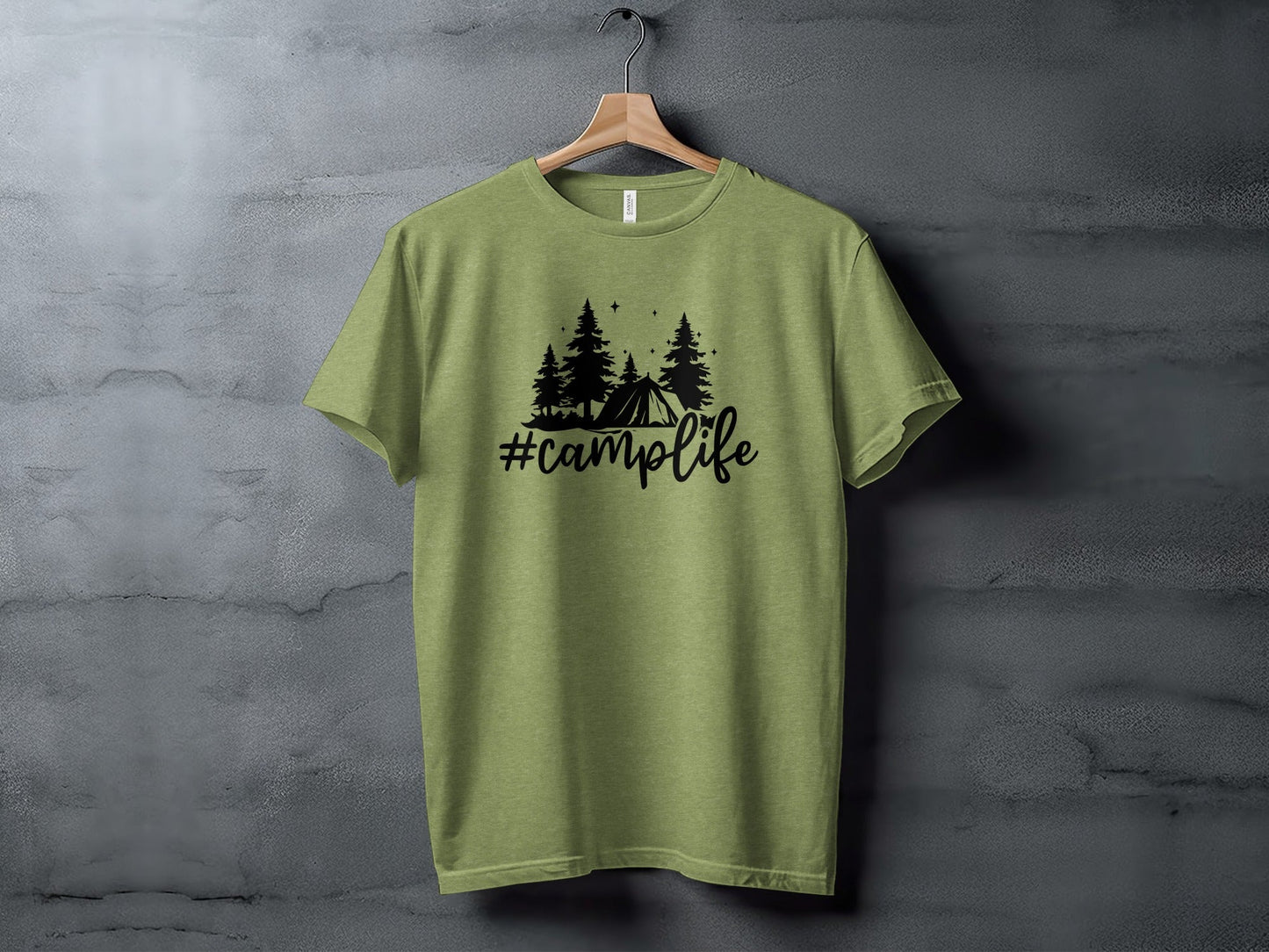 Hashtag Camplife Text Design With Camping Tent T-Shirt
