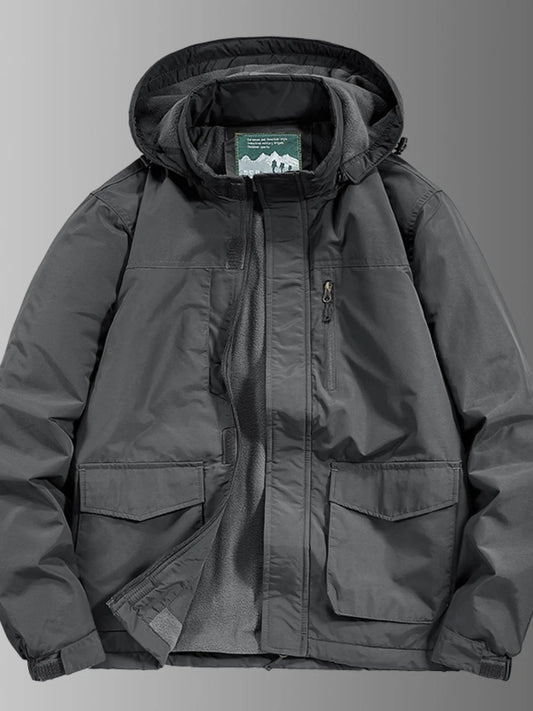 Men's Plus Size Waterproof Hooded Outdoor Jacket