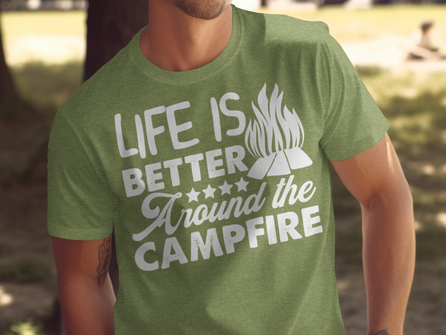 Life Is Better Around The Campfire Graphic Print T-Shirt
