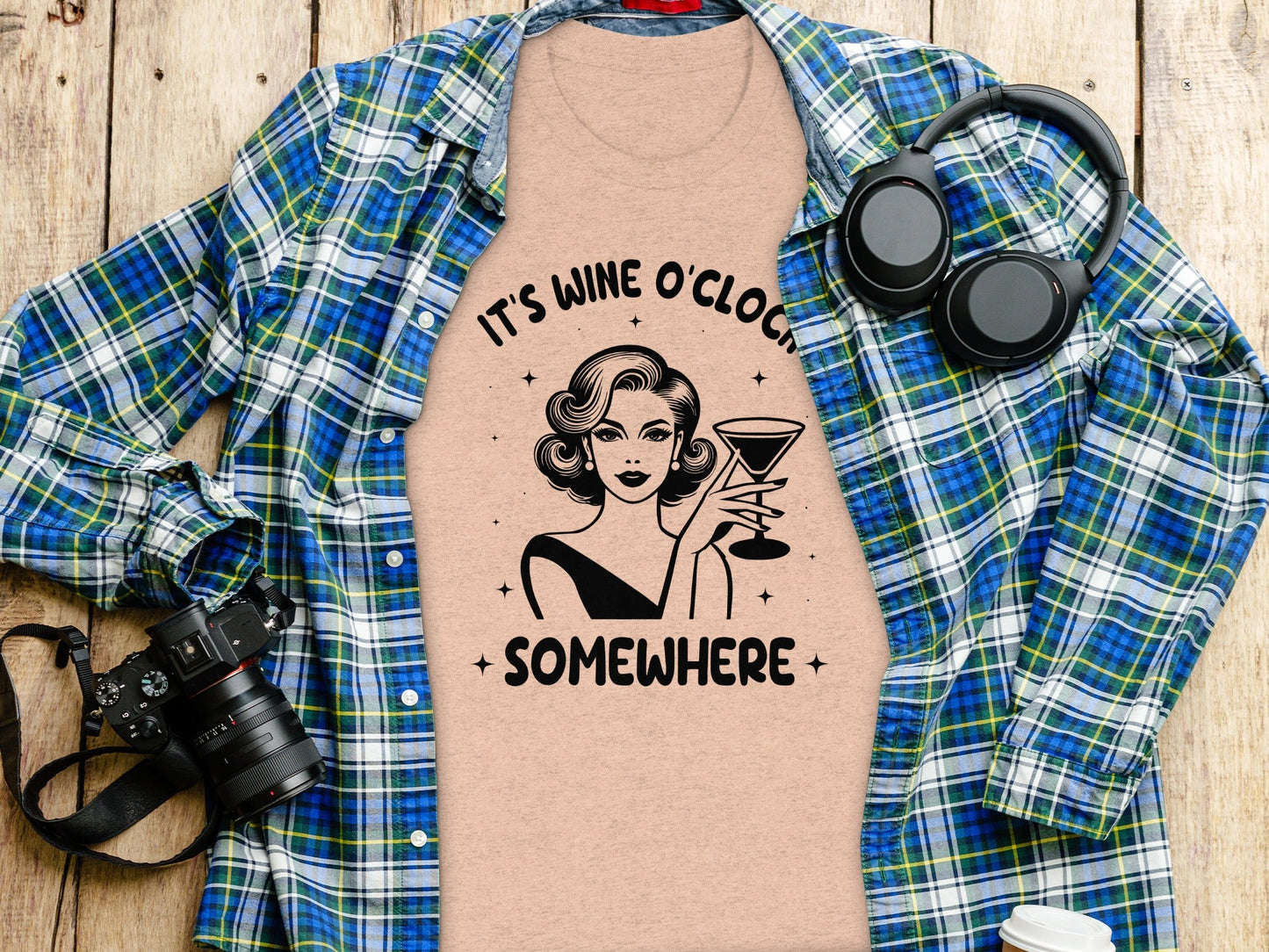 It's Wine O'Clock Somewhere Classy Lady Graphic T-Shirt