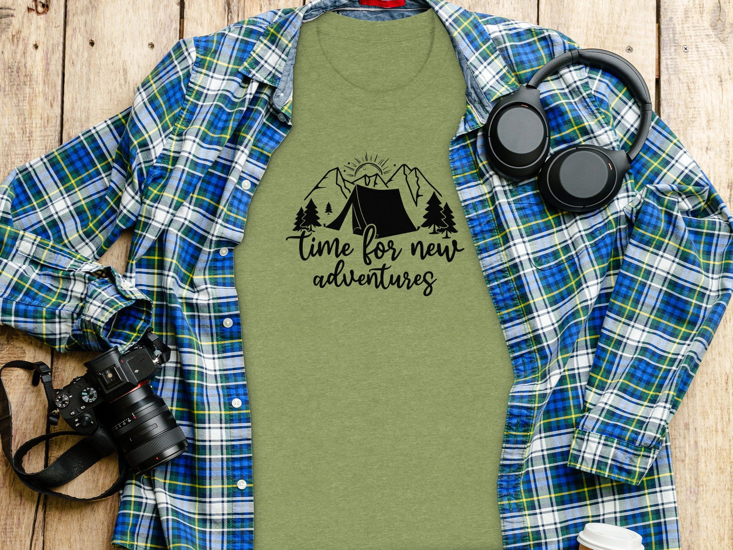 Time For New Adventures With Tent Graphic Design T-Shirt