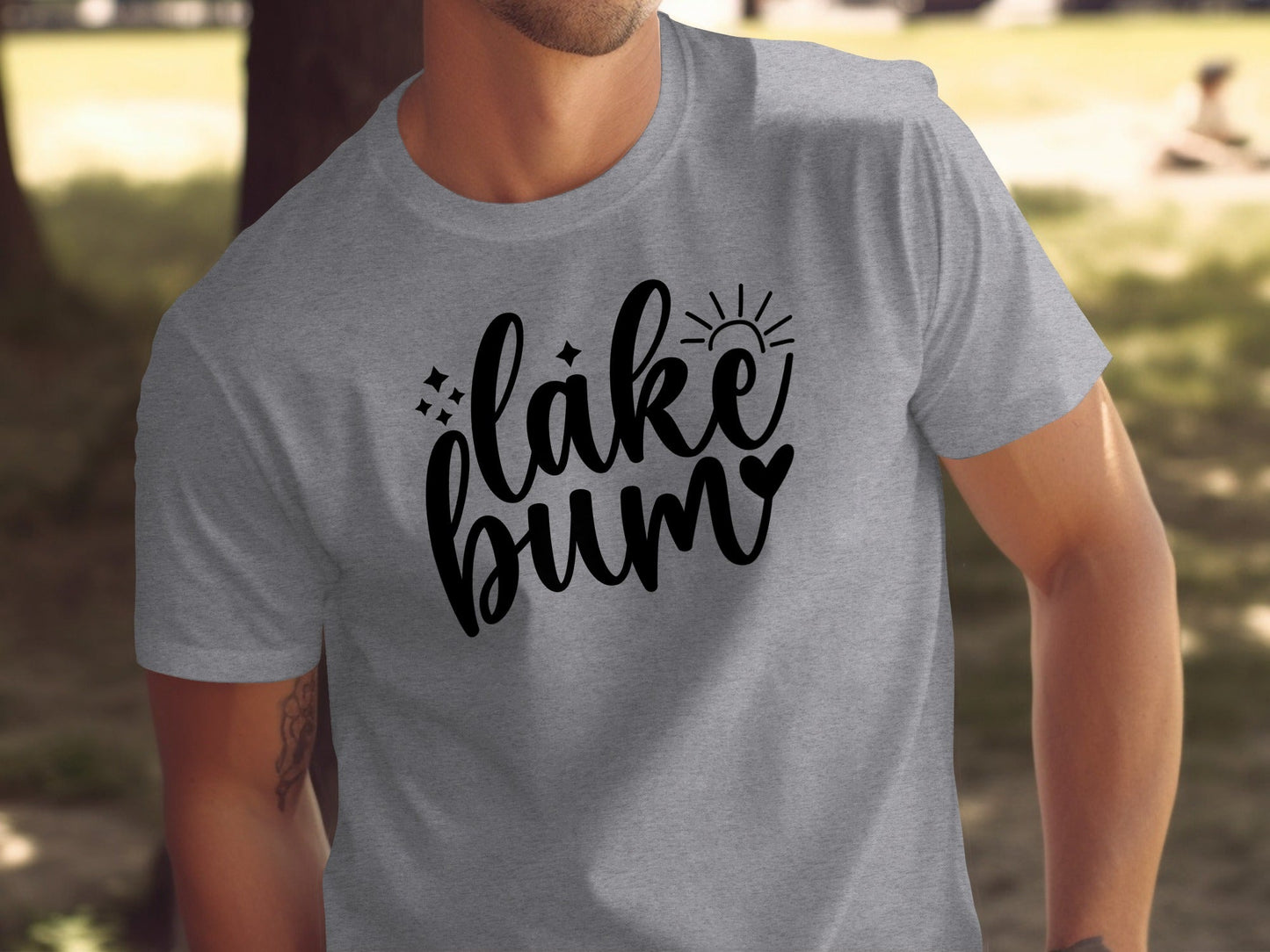 Lake Bum Sunshine Graphic Design Simple T-Shirt