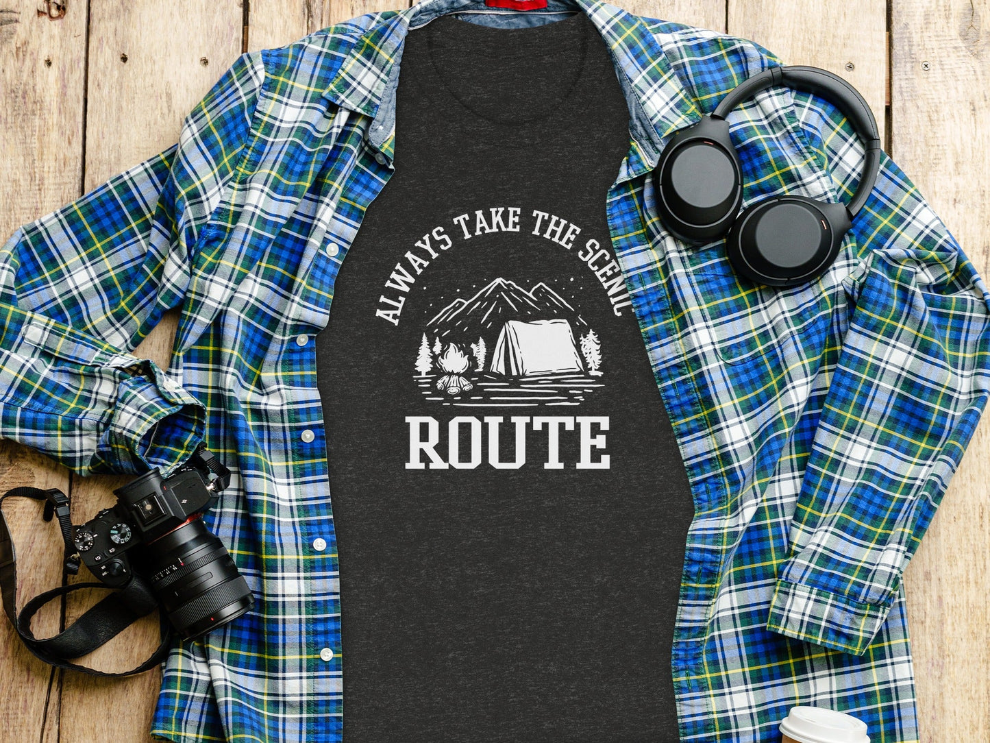 Always Take The Scenic Route Camping Adventure T-Shirt