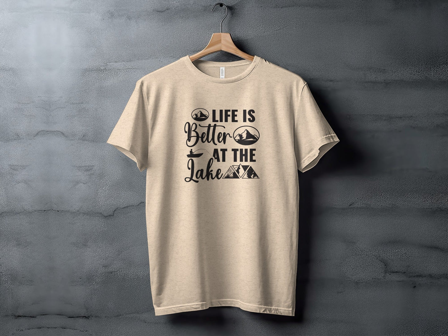 Life Is Better At The Lake Outdoors Mountain Scene T-Shirt