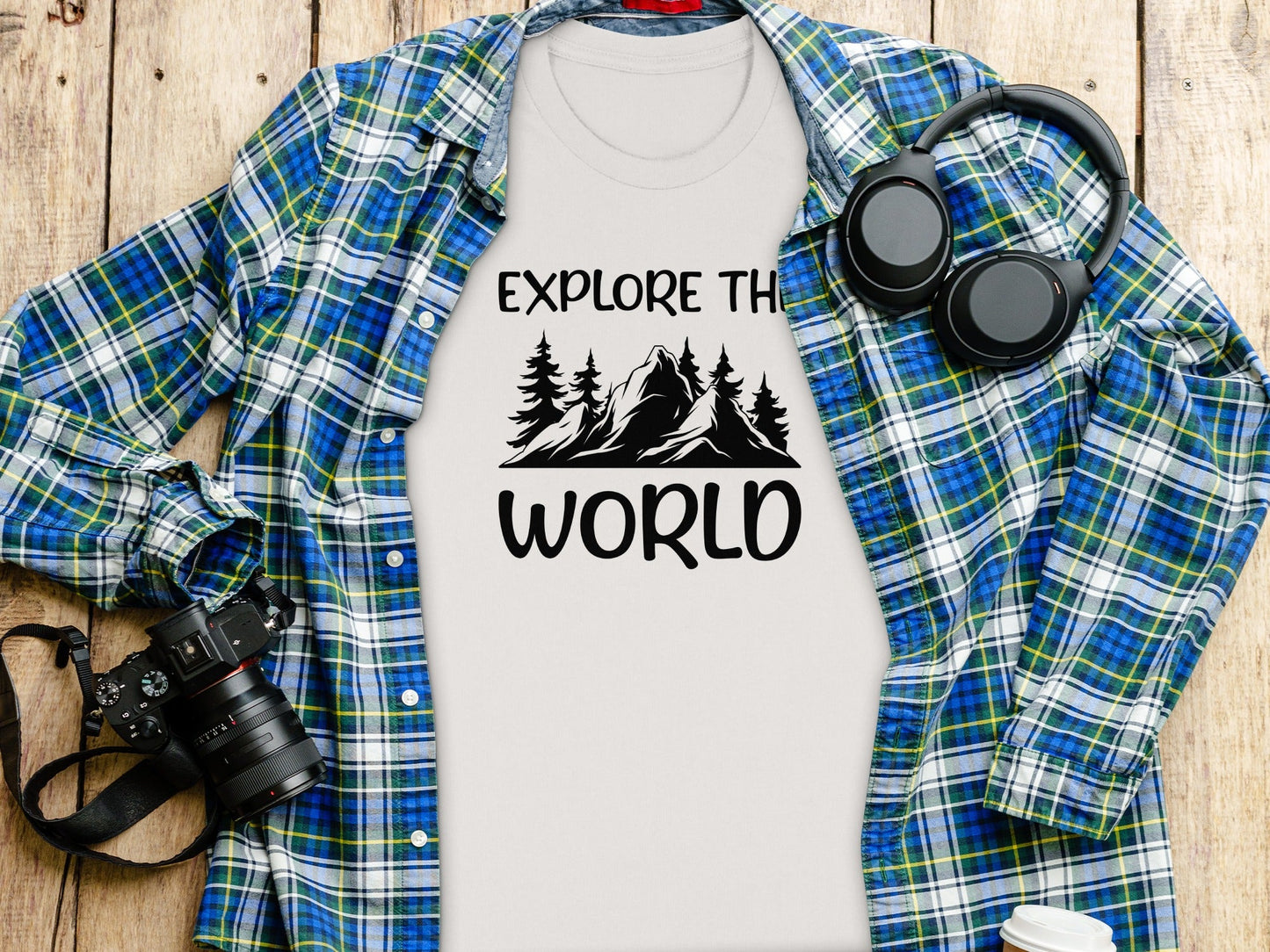 Explore The World Mountain Silhouette Hiking Adventure T-Shirt
