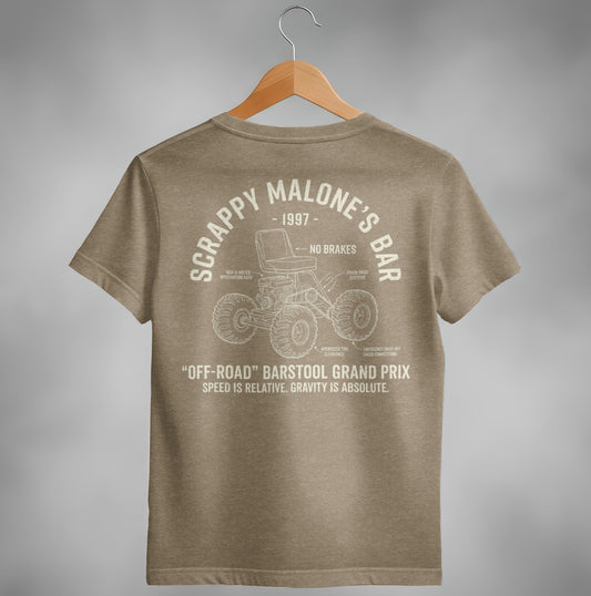 Scrappy Malone's Barstool Grand Prix Tee - Vintage Racing Humor