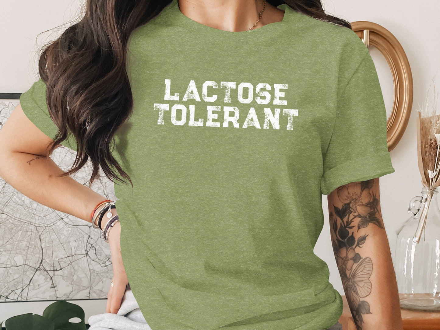 Lactose Tolerant Dairy Lover Bold Text Funny T-Shirt
