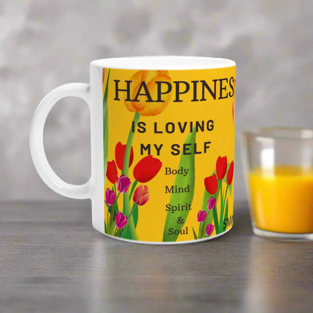 White 11oz Ceramic Mug with Color Inside