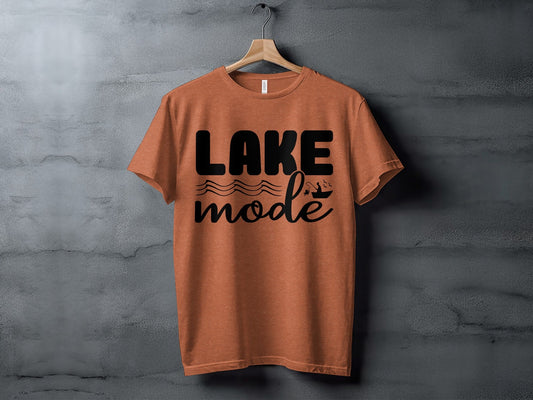 Lake Mode With Fishing Design Graphic Great Outdoors T-Shirt