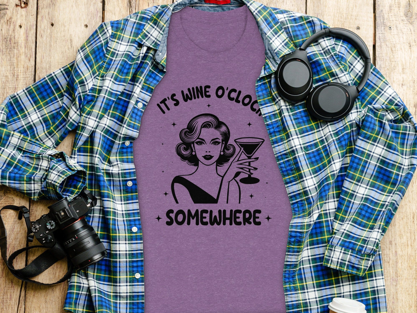 It's Wine O'Clock Somewhere Classy Lady Graphic T-Shirt