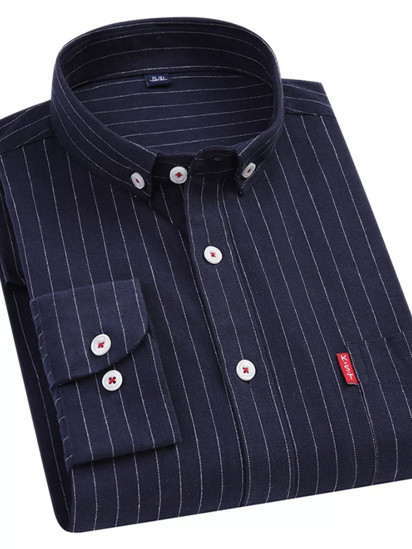 Men's Full Size Striped Long Sleeve Casual Shirt Plus Size