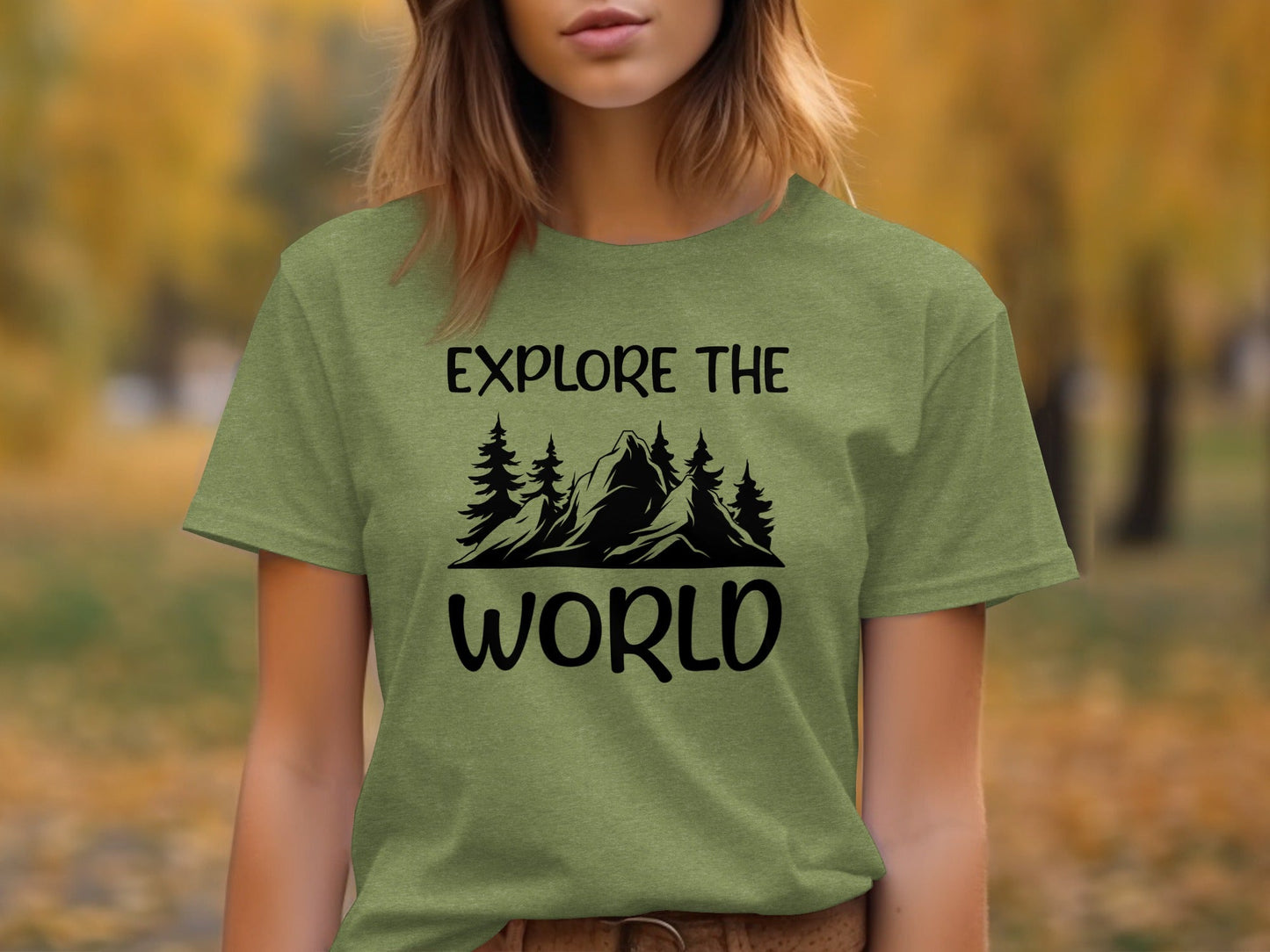 Explore The World Mountain Silhouette Hiking Adventure T-Shirt