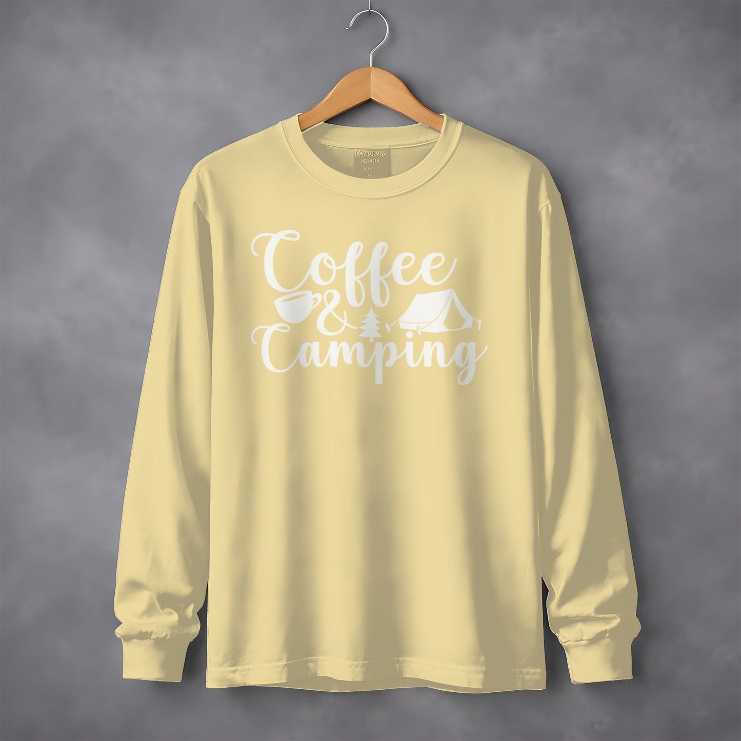 Coffee and Camping Adventure Design Long Sleeve T-Shirt