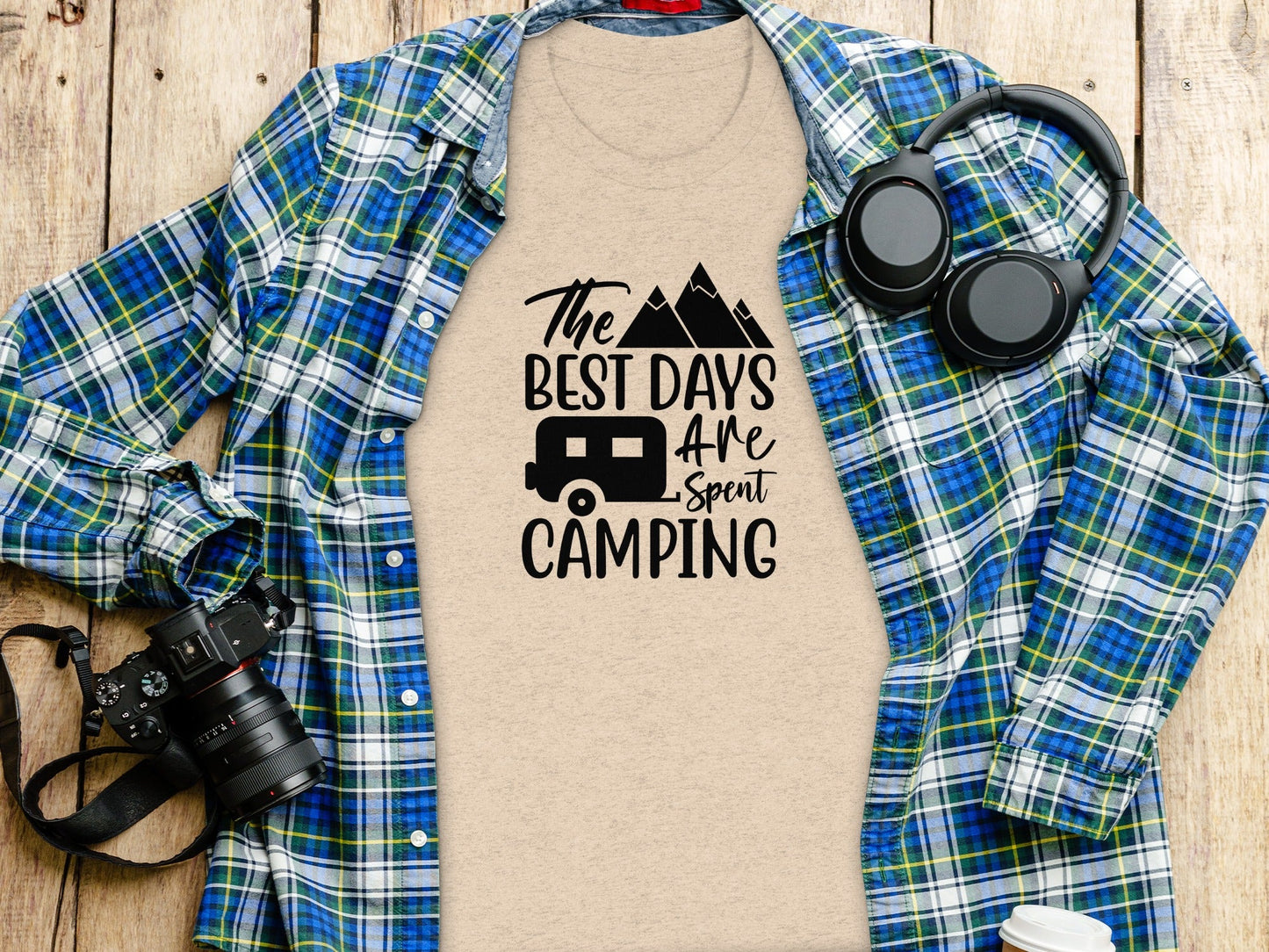 The Best Days Are Spent Camping Graphic Design T-Shirt