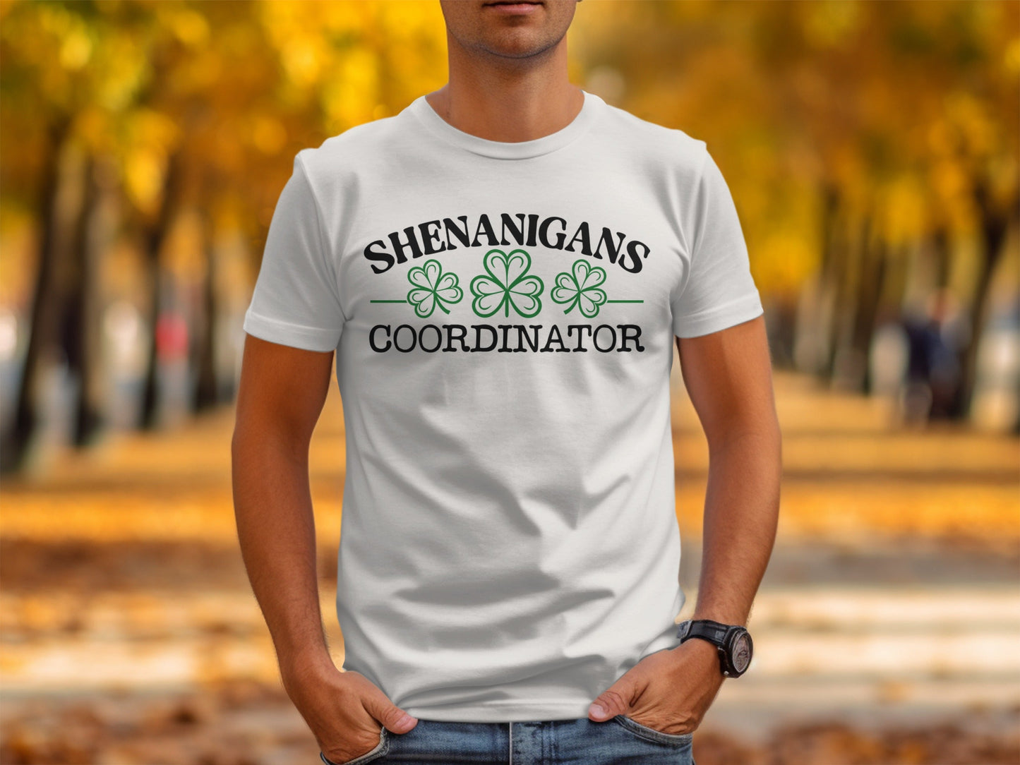 Shenanigans Coordinator With Shamrocks Design Funny T-Shirt