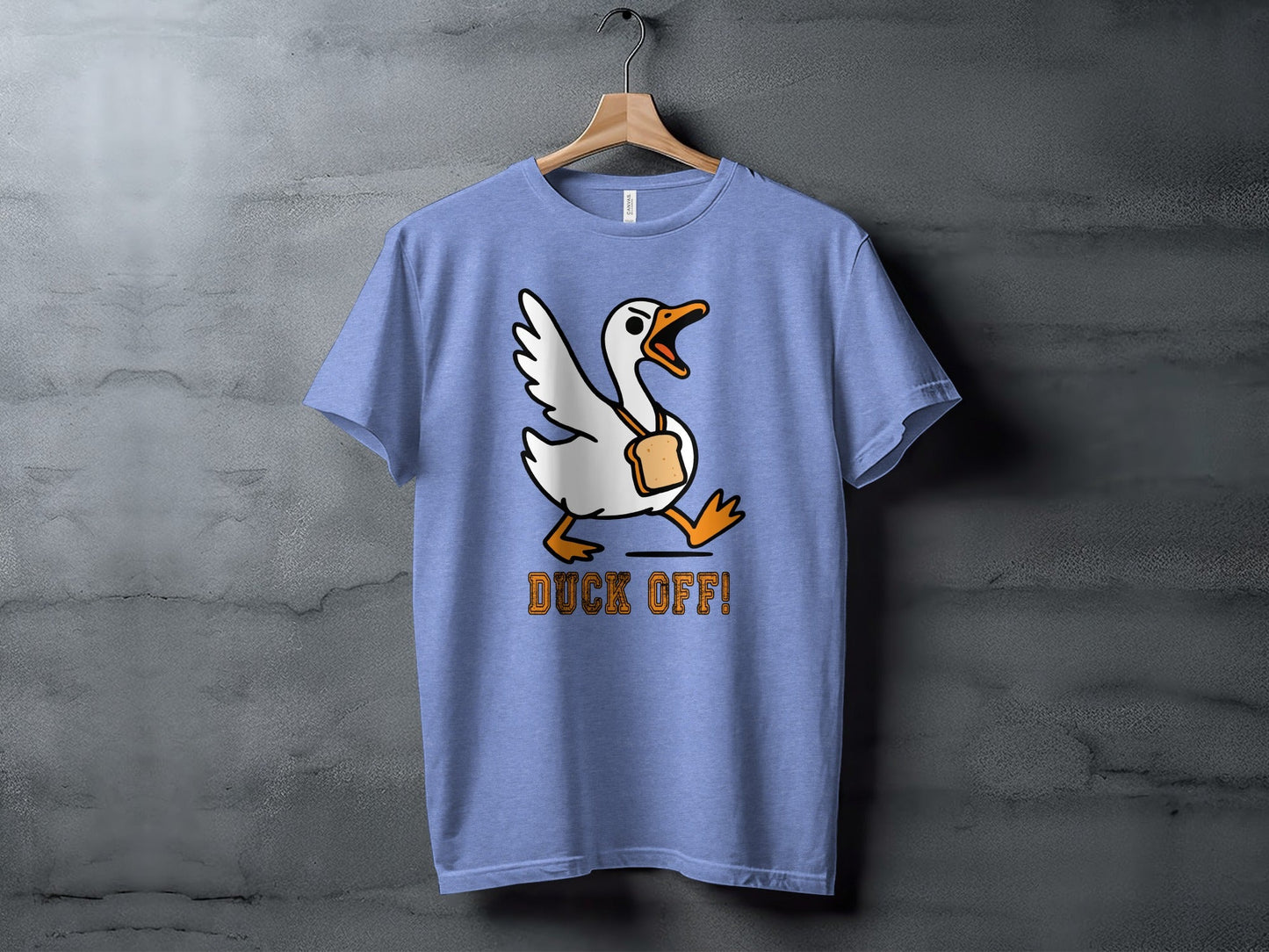 Duck Off Funny Angry Goose with Bread Slice T-Shirt