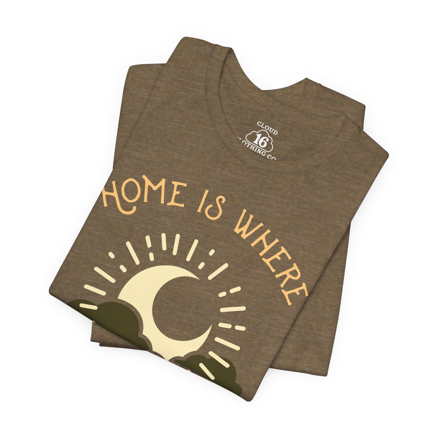 Home is Where the Moon Is - Unisex Astronomy T-Shirt - Moon Phase Tee