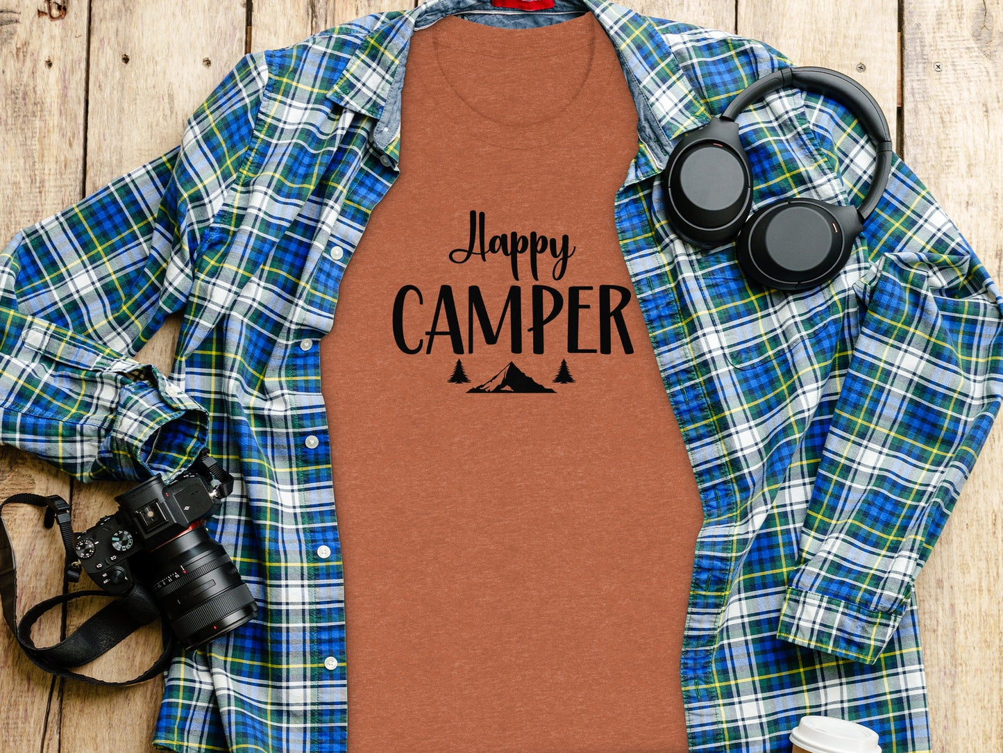 Happy Camper Nature Adventure Camping Outdoors T-Shirt
