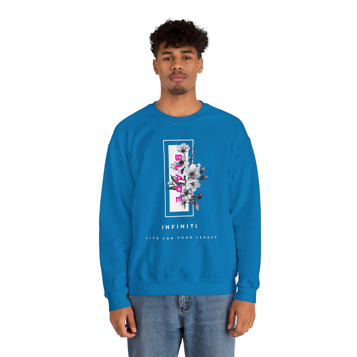 Bloom Bae Deep Pink Floral Unisex Crewneck Sweater
