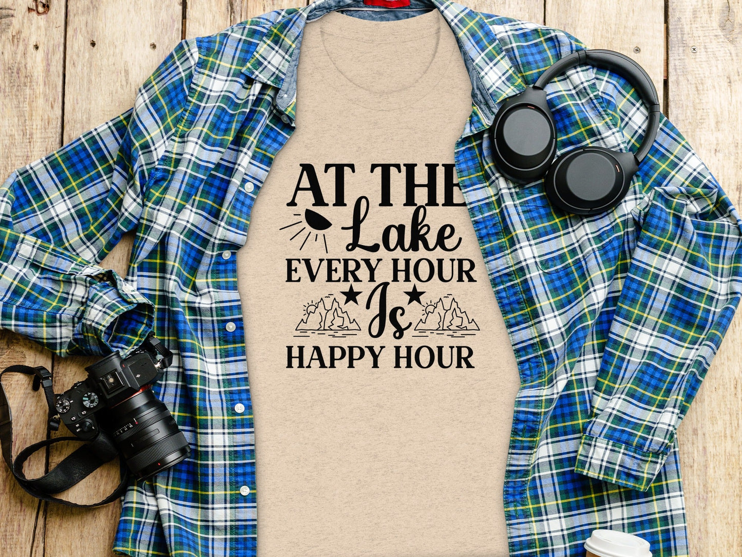 At The Lake Every Hour Is Happy Hour Graphic T-Shirt