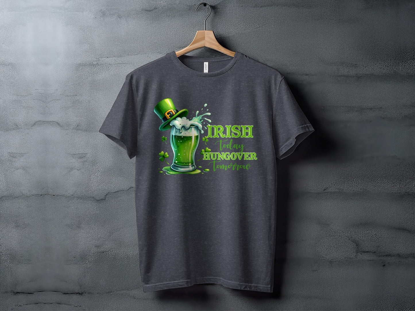 Funny Irish T-Shirts, St Patricks Day Shirts, Irish Today Hungover Tomorrow T-Shirts, Green Beer Lover T-Shirts, Lucky Shamrock Gift