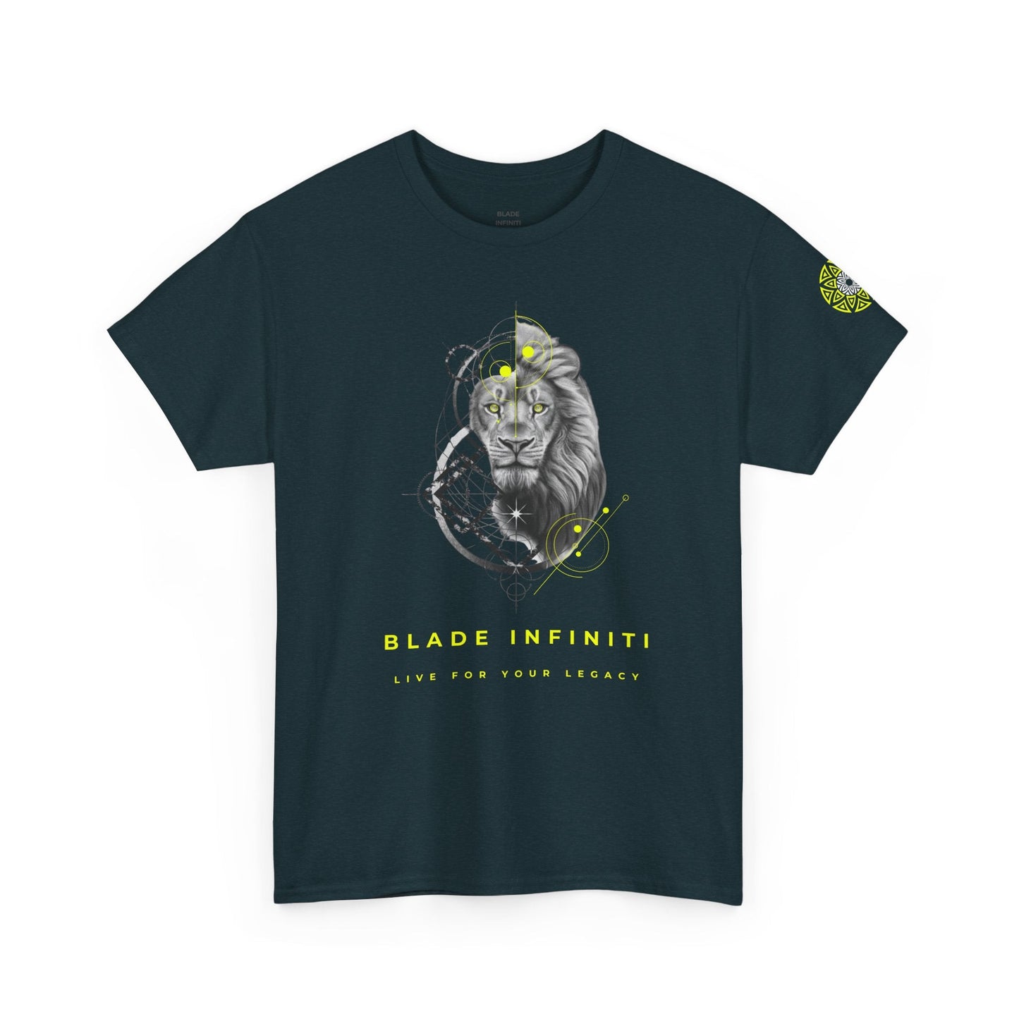 Geometric King Lion Neon Green TX T-Shirt