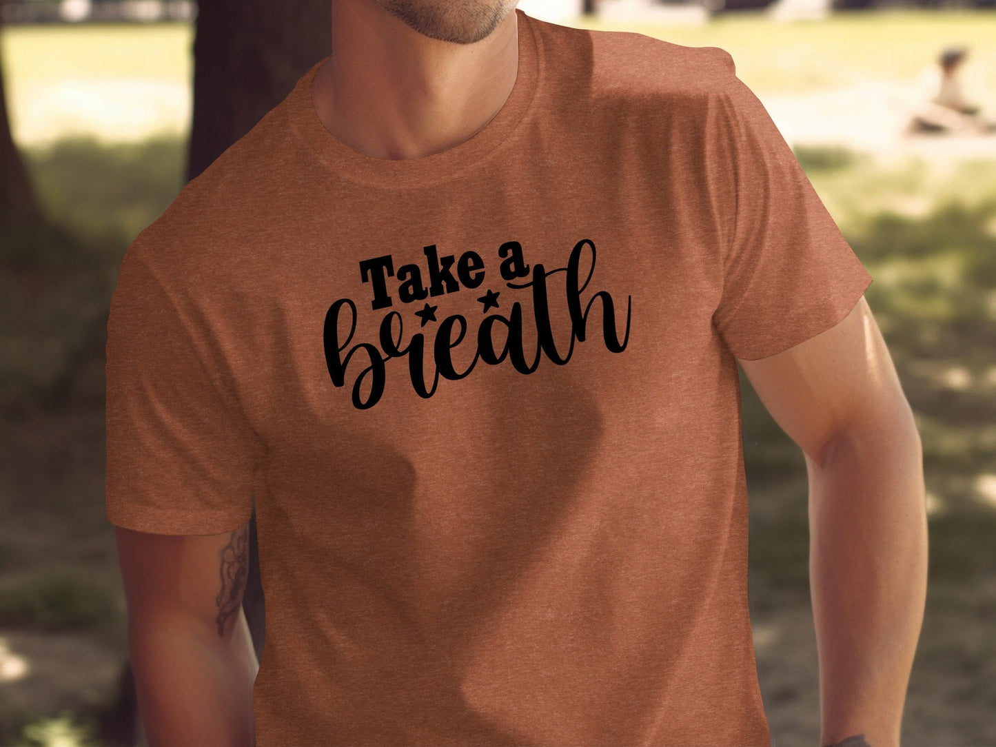 Take a Breath Graphic Two Stars Design Inspiration T-Shirt