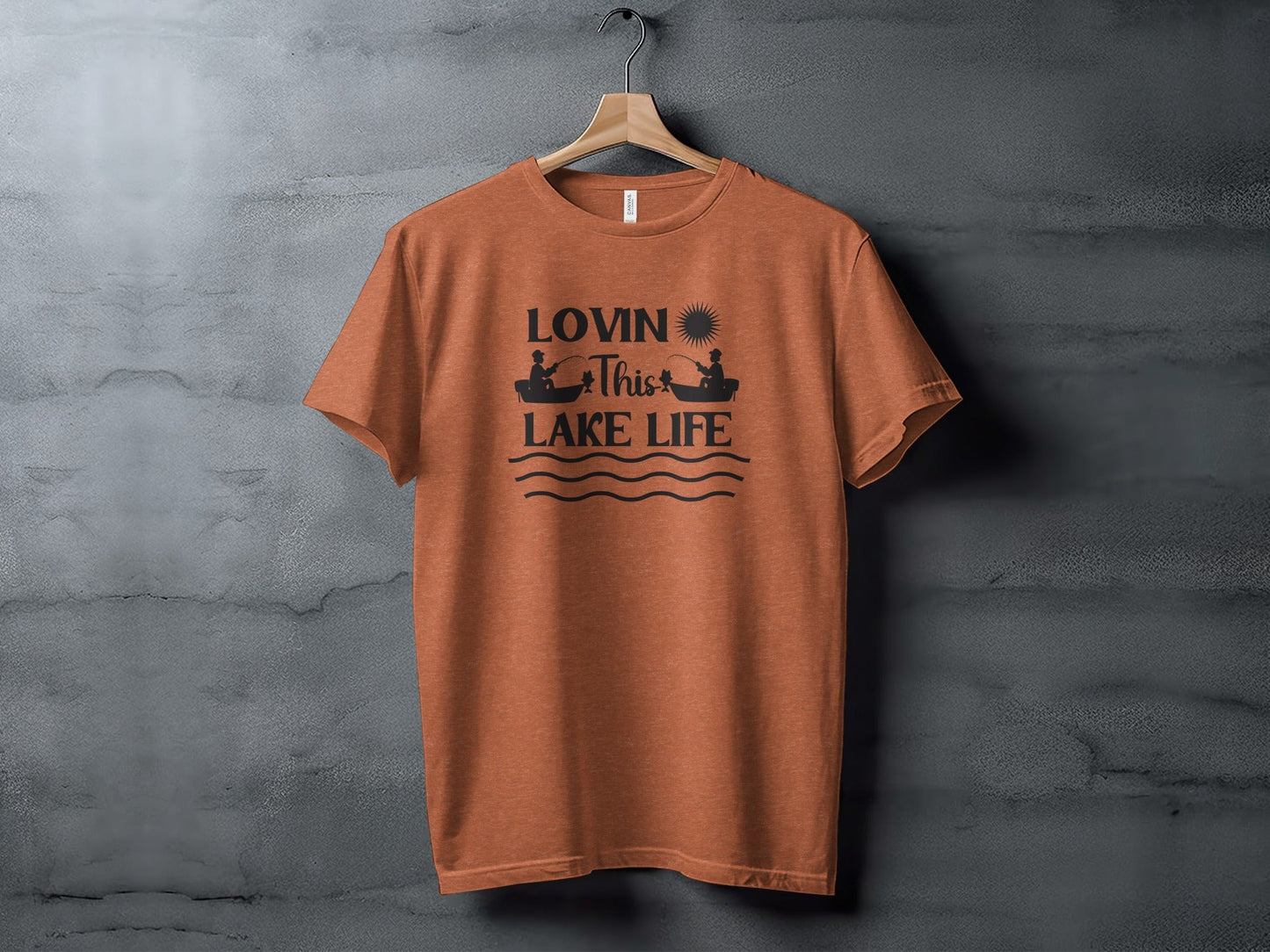 Lovin This Lake Life Fishing Lovers Graphic Design T-Shirt