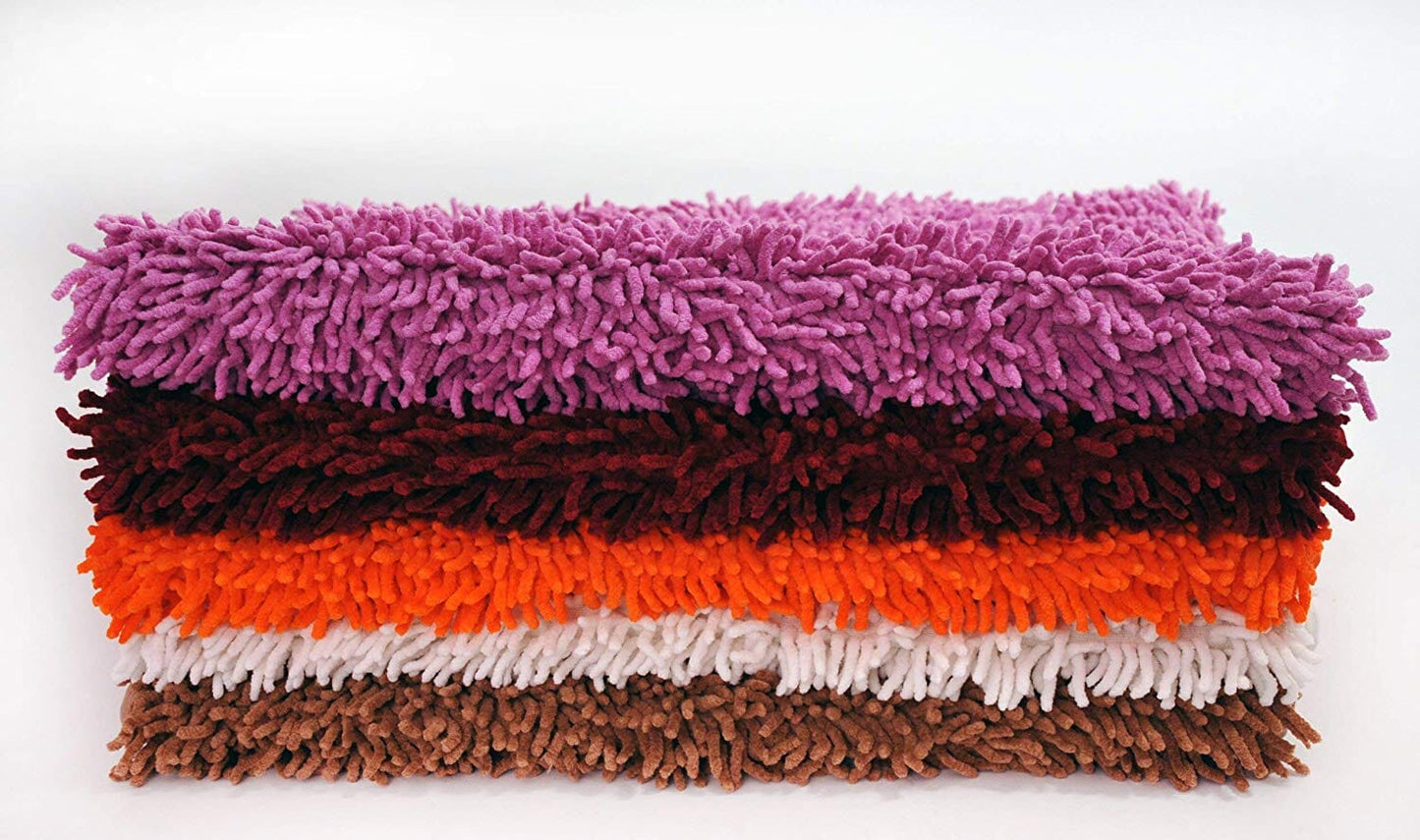 Tache Solid Brown Camel 100% Cotton Chenille Runner, Doormats, All Area Rug