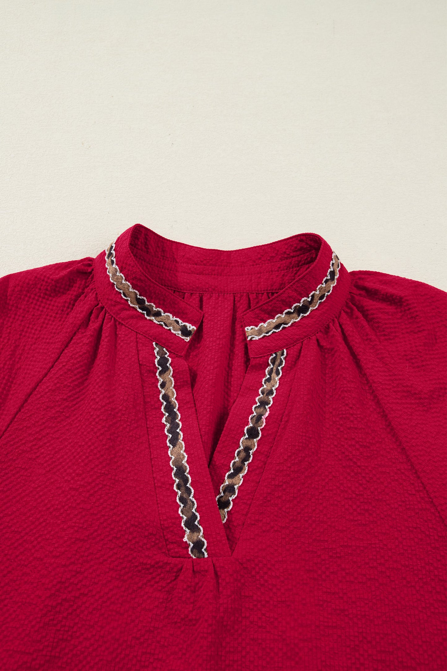 Eve Jacquard Print Textured Blouse