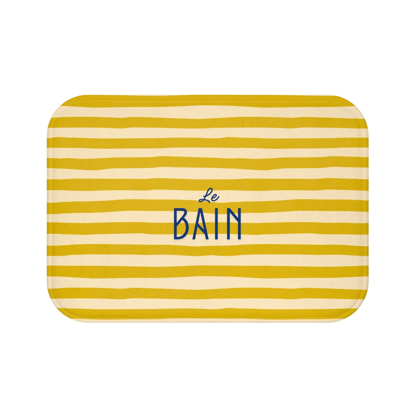 Bath Mat — "Le Bain" Yellow/Orange Striped Bath Mat (French Bathroom Decor)