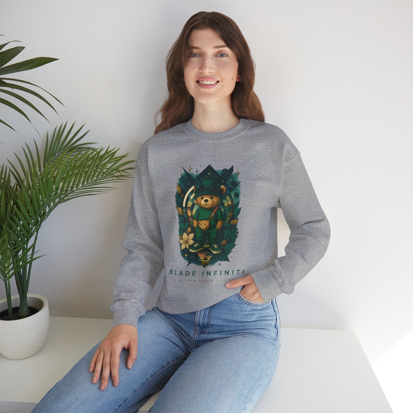 Galactic Teddy Bear V1 Unisex Crewneck Sweater