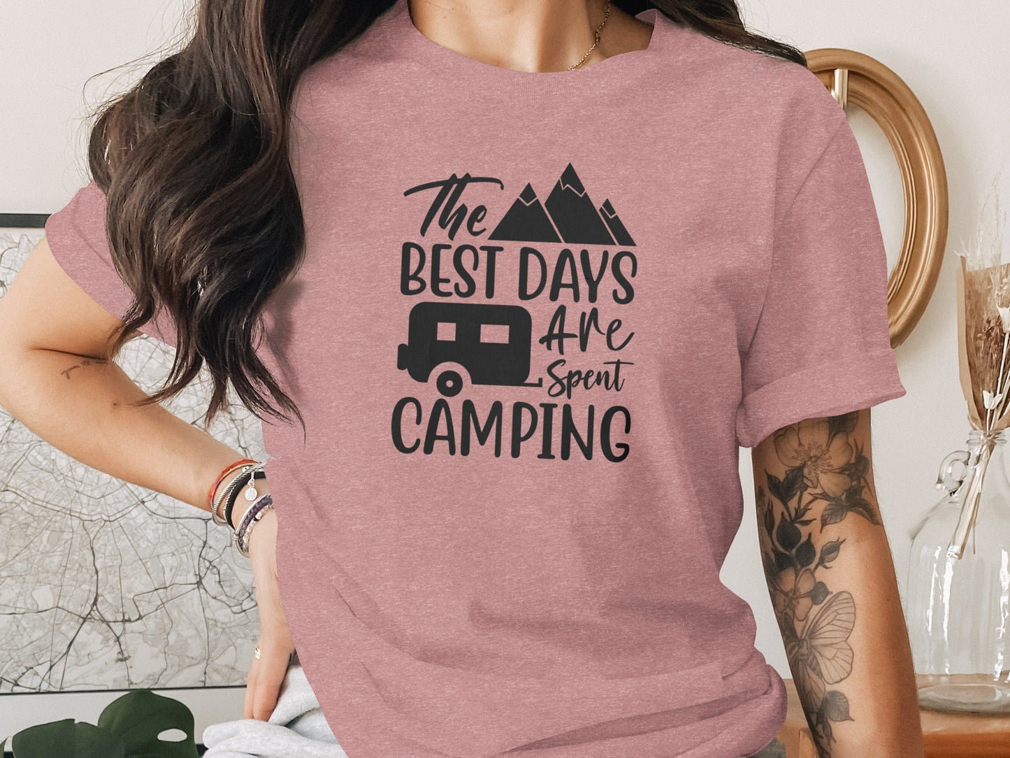 The Best Days Are Spent Camping Graphic Design T-Shirt