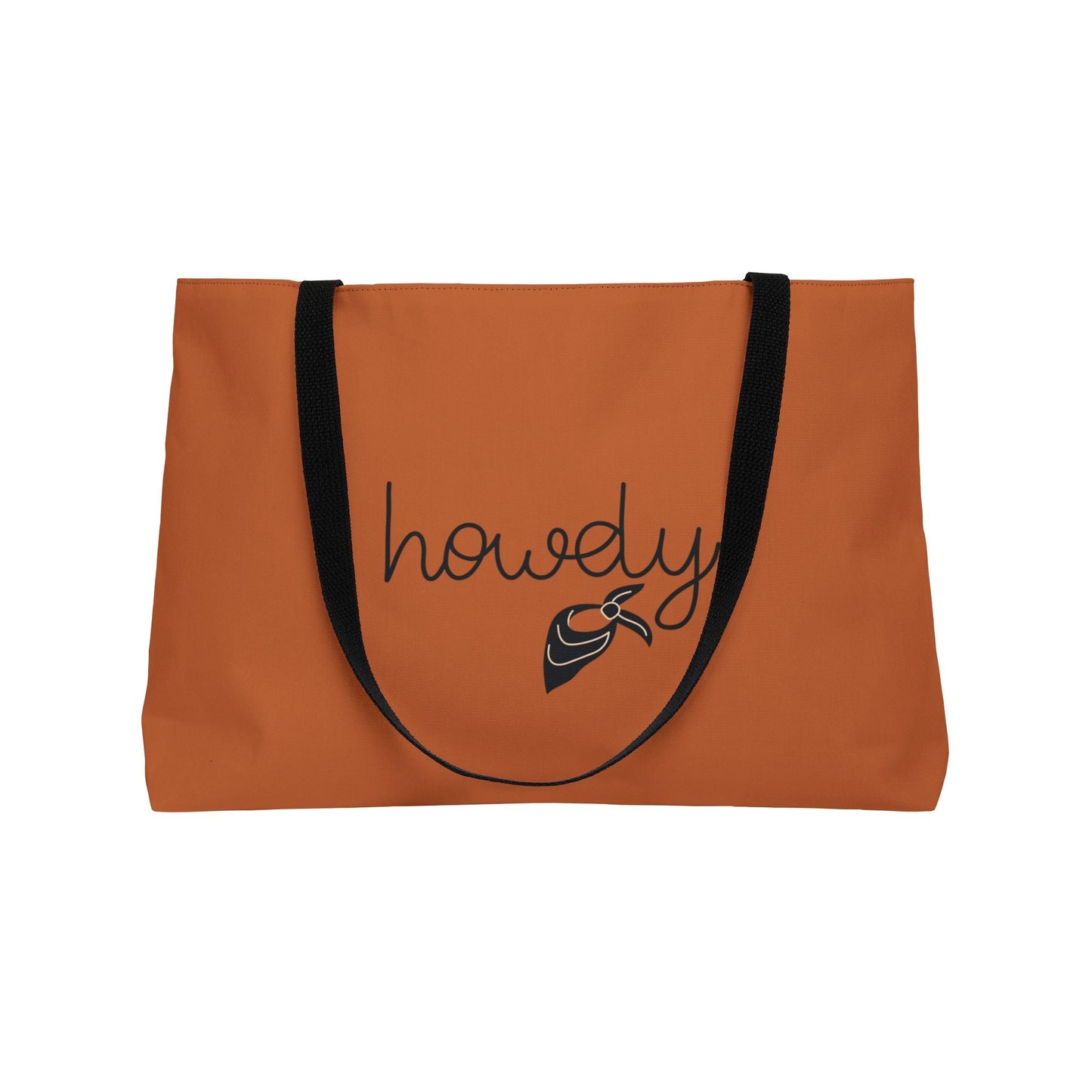 Cowgirl Weekender Tote Bag — "Howdy", RUST