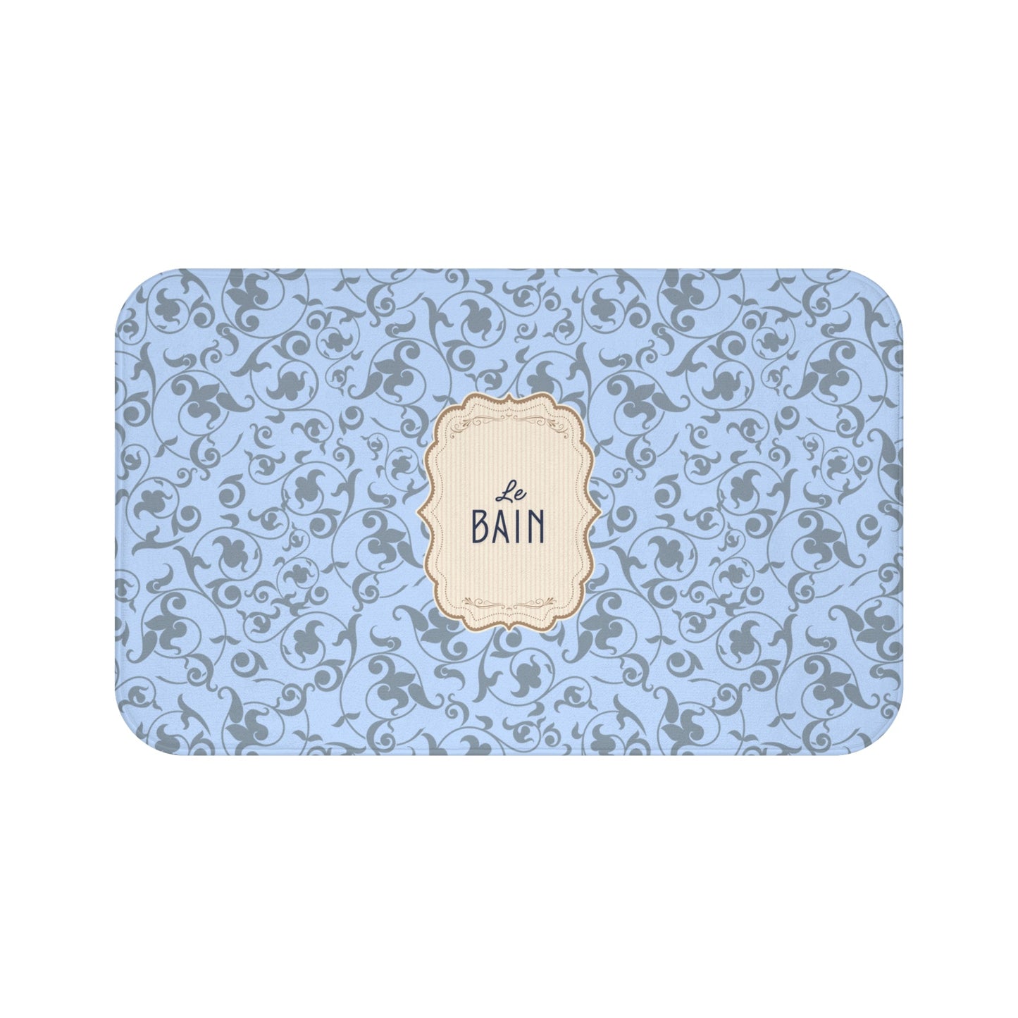 Le Bain French Blue Floral Bath Mat | Elegant French Bathroom Decor