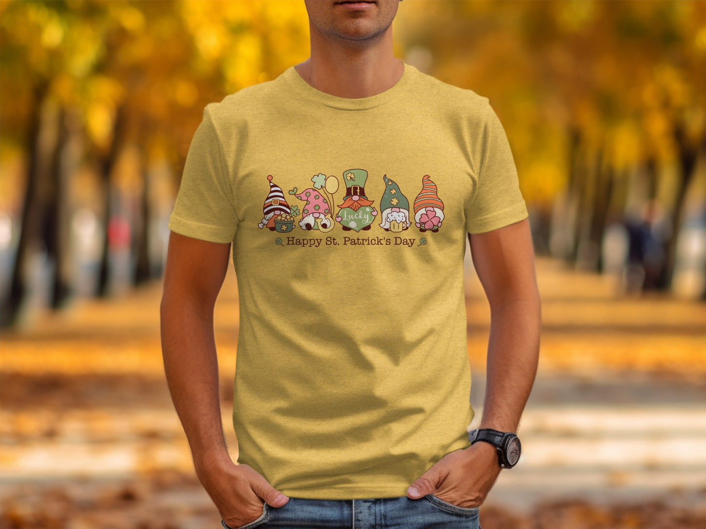 St Patricks Day Gnomes T-Shirts, Lucky Irish T-Shirts, Cute Holiday T-Shirts, Festive Shamrock Apparel, Limited Edition St Paddys Day