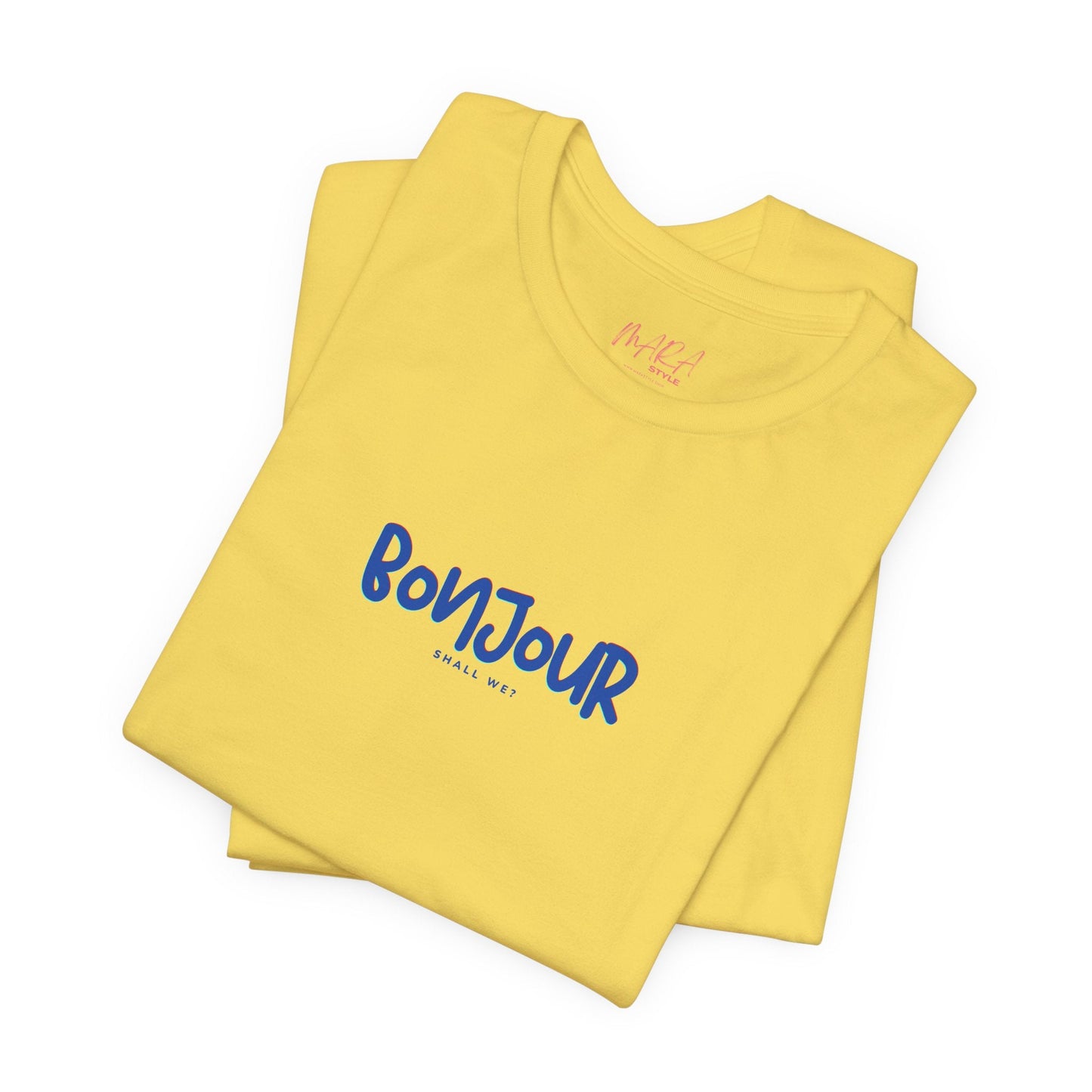 Bonjour Playful Hello Unisex Tee, French Preppy