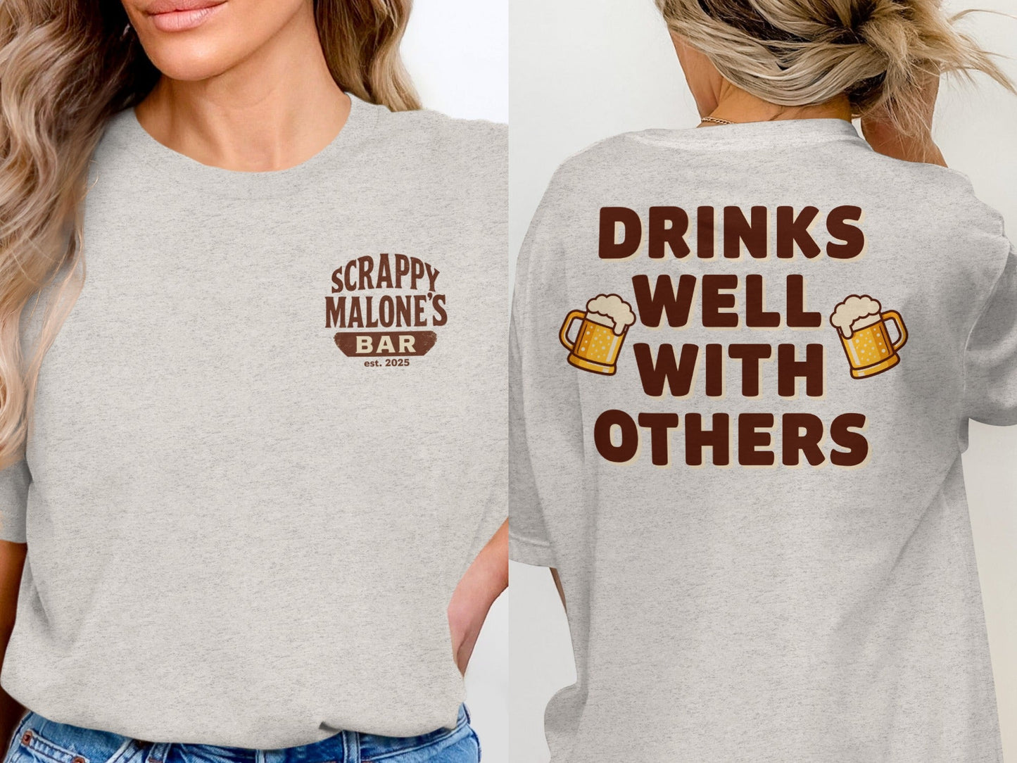 Drinks Well With Others Funny Party Social Graphic T-Shirt