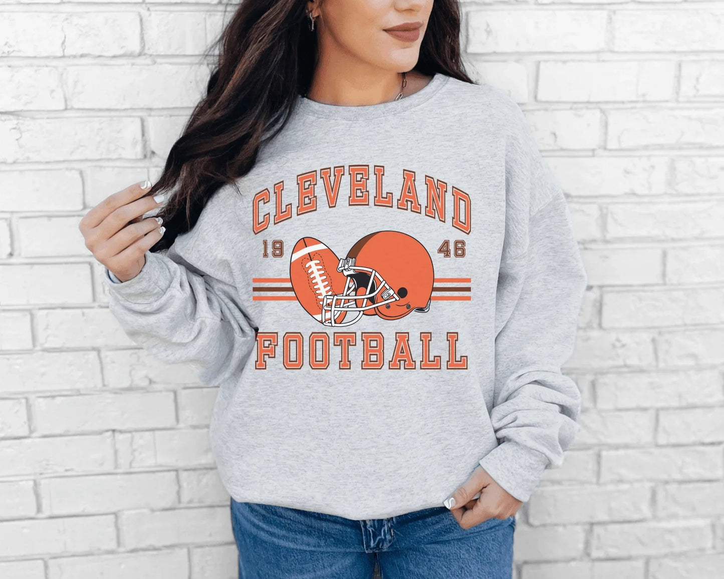 Vintage Inspired Football Crewneck Sweatshirt