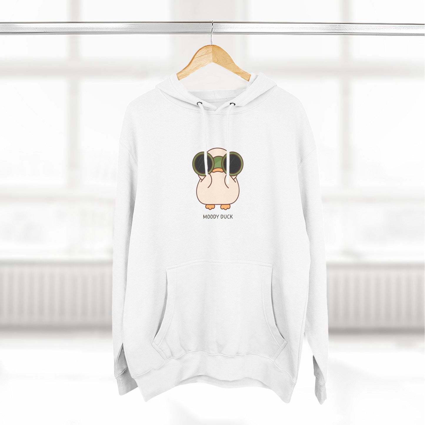 Moody Duck Fleece Hoodie | Cute Graphic Sweatshirt