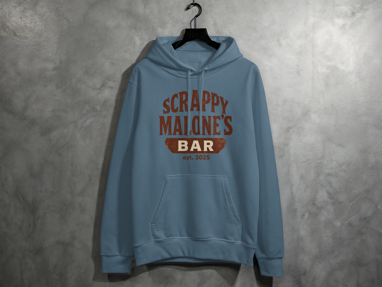 Scrappy Malone's Bar Est 2025 Vintage Style Hoodie - Retro Tavern Design