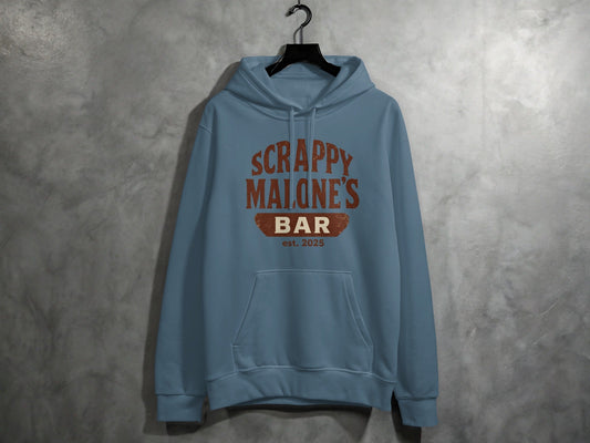 Scrappy Malone's Bar Est 2025 Vintage Style Hoodie - Retro Tavern Design