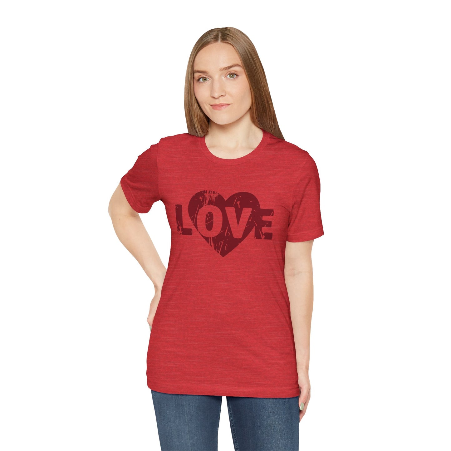 Love T-Shirt - Vintage Distressed Heart Graphic Tee - Romantic Couples Shirt