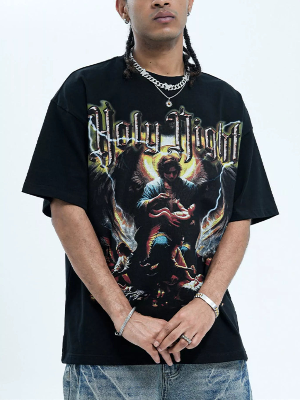 Men's Graphic Round Neck Oversized T-Shirt
