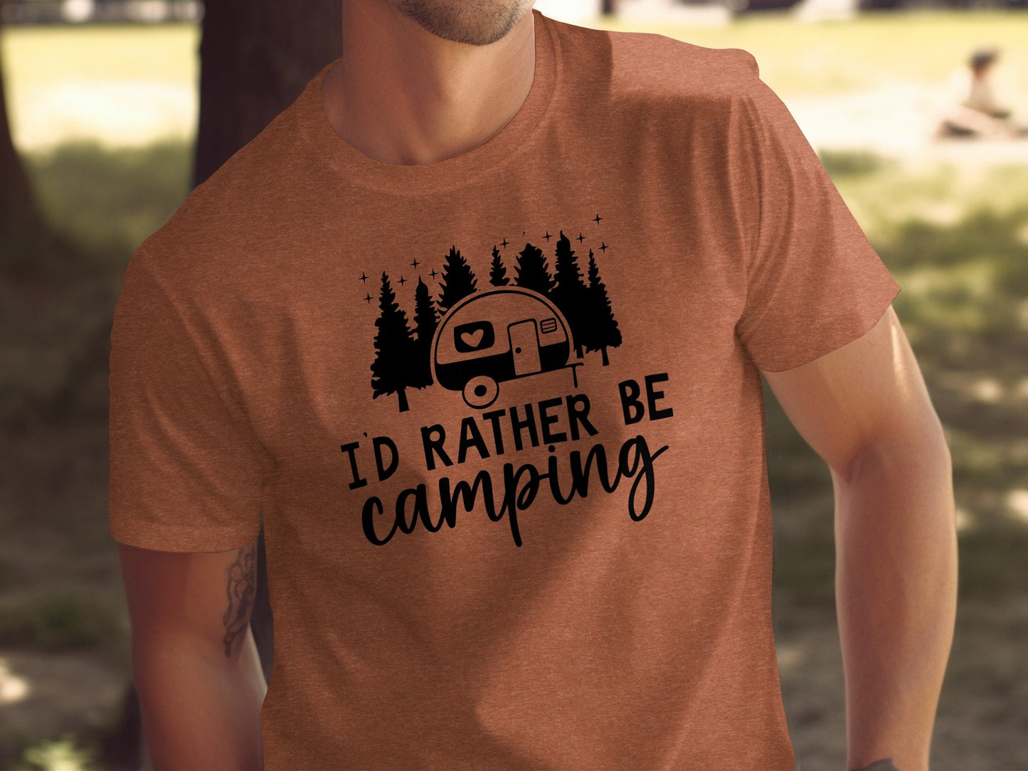 Id Rather Be Camping Nature Adventure Graphic Design T-Shirt