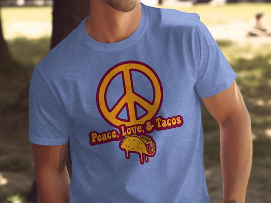 Peace Love Tacos Illustration for Taco Enthusiasts T-Shirt