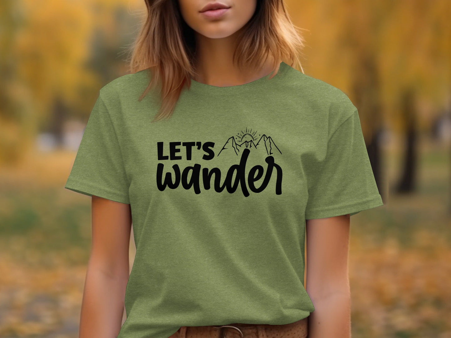 Let's Wander Mountain and Sun Graphic Adventure T-Shirt