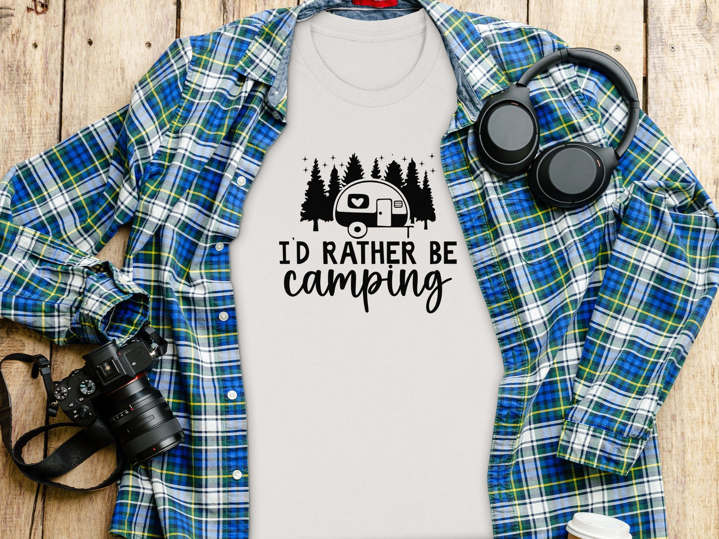 Id Rather Be Camping Nature Adventure Graphic Design T-Shirt